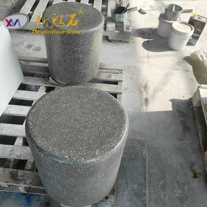 Nuevos Materiales de Construcción de Piedra, Taburete de Terrazo Redondo XMS006, Concreto de Alto Rendimiento, Muebles para Cafetería de Interior y Exterior - Product Image 1