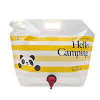 Robinet d'eau personnalisé Bec d'eau potable Sac de rangement 7.5L Poignée transparente Bec Stand up Poche à eau