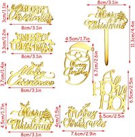 Goldener Spiegel Frohe Weihnachten Cupcake Topper Acryl Weihnachtsbaum DIY Kuchen Dekorationen Neujahrsgeschenk