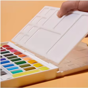 Fábrica al por mayor 24 artista sólido acuarela pinturas pastel medias sartenes caja de plástico para niños - Product Image 3