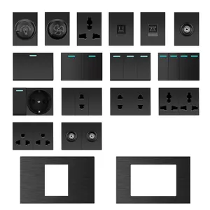 American Standard Electric Black 1gang Multiple Socket 118 Wiring Accessories Light Electric Wall Switches And Socket House Home