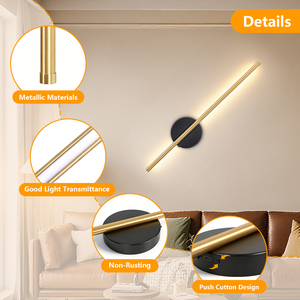 Applique Murale Moderne Rechargeable à Piles, Intensité Variable, Orientable, Sans Fil, 3 Températures de Couleur, Installation Magnétique, Métal, <span class=keywords><strong>pour</strong></span> Salon - Product Image 4