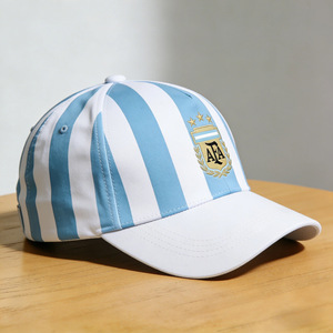 Gorra de Béisbol Deportiva Unisex de 6 Paneles, Personalizable con Logotipo Bordado, Diseño de Rayas Verticales Azul Claro, Transpirable, de Algodón - Product Image 3