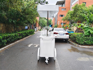 รถเข็นขายกาแฟแบบเข็นมือ Etodevice รถเข็นขายไอศกรีมขนาดเล็ก ตู้แช่แข็งแสดงสินค้าเจลาโต้สำหรับขาย - Product Image 4