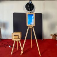 Trépied rétro en bois massif pour anneau lumineux simple face, compatible DSLR/iPad/Smartphones, avec télécommande, idéal pour les mariages et les fêtes