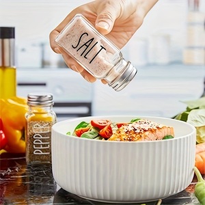 Cross-border seasoning bottle transparent <b>glass</b> square bottle seasoning jar for home use, cumin, barbecue seasoning bottle set - Product Image 4