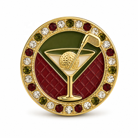 Marqueur de balle de golf personnalisé en strass et cristal, motif trèfle à quatre feuilles, pour la Saint-Patrick, cadeau pour golfeur, fabricant de marqueurs de balle de golf
