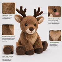 Peluche personnalisée de cerf de Noël, jouet en peluche doux, faon en polyester, anti-stress, 31-50cm, faible MOQ, OEM ODM