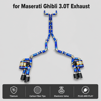 Échappement SDO ultra léger en titane bleu brûlé pour Maserati Ghibli 3.0T 2014-2024, soupape électronique, catback avec embouts en carbone