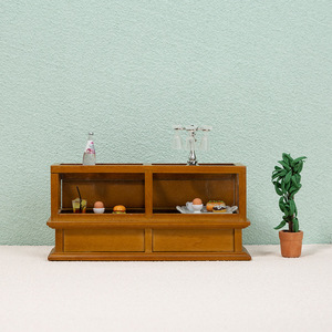 1:12 Miniature DIY Maison de Poupée Modèle Vitrine en Bois pour Supermarché Marchandise Dessert Gâteau Stockage-DIY Toy Style - Product Image 4