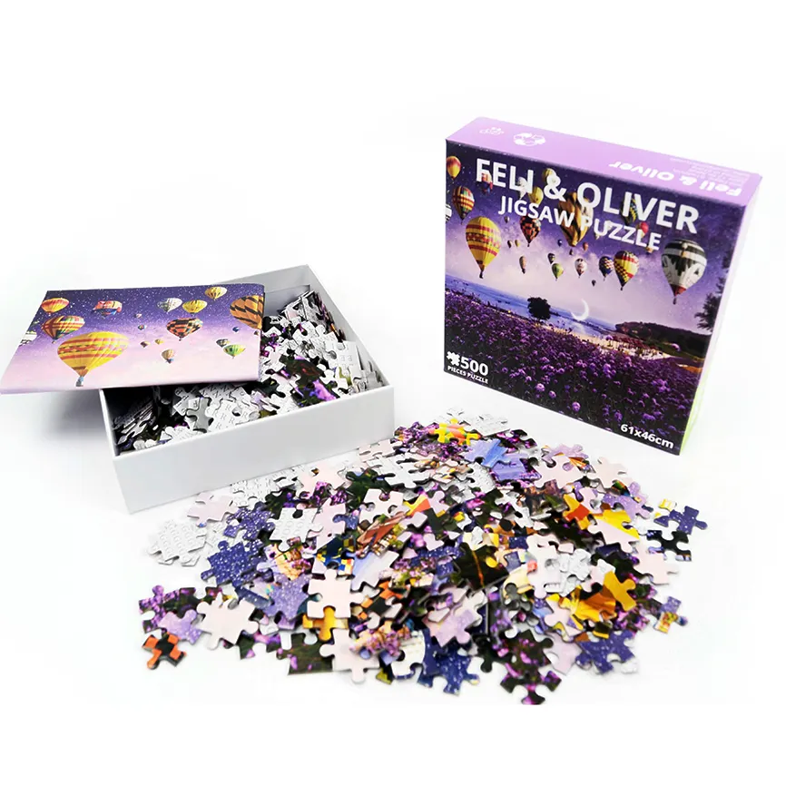 Grosir Kustom Kertas Karton Otak Permainan Puzzle 100 500 1000 Pieces Jigsaw Puzzle untuk Anak-anak Dewasa
