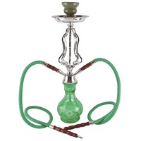 Chicha arabe transfrontalière de taille moyenne à double tige, en métal givré sculpté à motif marbré, nouveau style chinois-européen, idéale pour offrir
