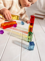 Sur mesure exclusif Lucite arc-en-ciel blocs d'escalier acrylique lumière jouer blocs de cristal haute Transparent solide tige cuboïde jouet bloc