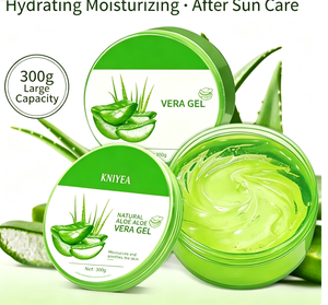 Gel hydratant naturel à l'aloe vera sans huile Kniyea 300g pour le visage, utilisation nocturne, tous types de peau - Product Image 1