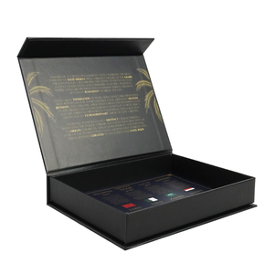 Custom Logo <b>Black</b> Rigid Cardboard Packaging Paper Magnetic Closure Gift <b>Box</b> With Paper Sleeve - Product Image 3