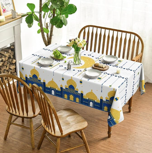 Nappe de table personnalisée de luxe en tissu biologique pour le Ramadan, couvre-table, fournitures pour la fête de l'Aïd Moubarak - Product Image 2