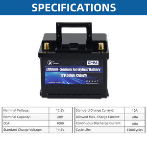 Новая технология: гибридная полутвердотельная стартерная батарея LiFePO4/натрий-ионная 12В 60Ач для легковых/грузовых автомобилей, ECO, высокий пусковой ток (CCA), двойного назначения, 4000 - Product Image 3