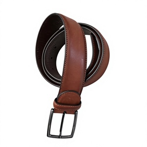 <b>Men's</b> Pin Buckle <b>Belt</b> Cow Hide Steel Genuine Leather Chrome Finish Customizable Designs Durable Heavy Duty Waterproof - Product Image 5