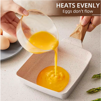Poêle à frire carrée antiadhésive de style japonais pour petit-déjeuner, idéale pour les œufs roulés et les steaks, avec poignée