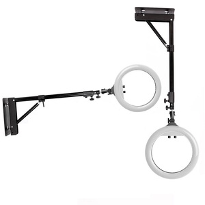 Lámpara Fotográfica de Montaje en Pared o Techo, Anillo de Luz LED de 18 Pulgadas con Base Triangular para Salón de Belleza, Barbería, Maquillaje, Estudio de Tatuajes - Product Image 1