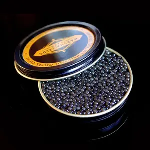 Hộp Thiếc Caviar Hình Tròn Sang Trọng In Theo Yêu Cầu Hộp Thiếc Vàng 5G 10G 20G 30G 50G 100G 250G Cho Trứng Cá