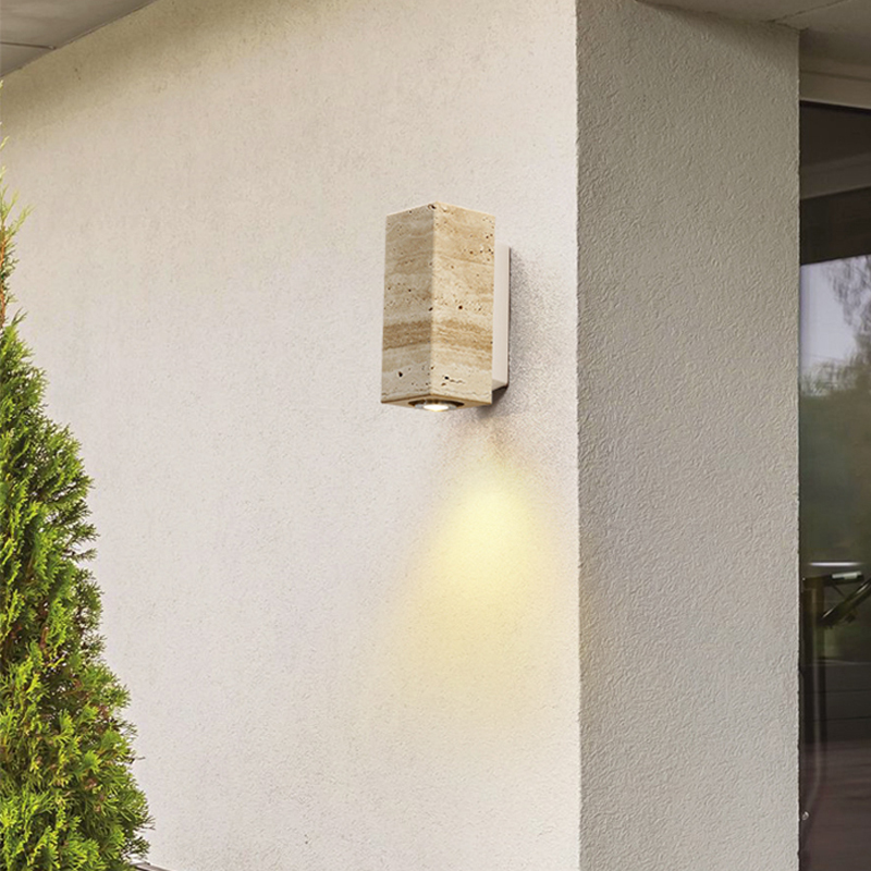 Travertine Stone Led Wall Light for Home Decor Living Room Bedside Sconce Stair Corridor Hotel Wabi Sabi Bedside Lamp · image 5