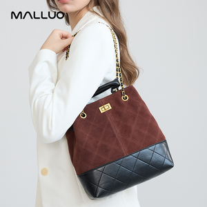 Borsa a Spalla da <span class=keywords><strong>Donna</strong></span> di Lusso in Vera Pelle Scamosciata con Catena Dorata, Borsa a Mano da <span class=keywords><strong>Donna</strong></span> in Pelle Bovina Smerigliata, Vendita Calda - Product Image 3