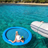 Ocean Yacht dock plate-forme flottante gonflable piscine ronde forme personnalisée couleur plié gonflable eau hamac avec filet