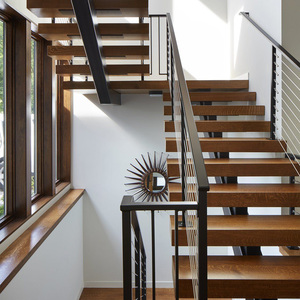 <span class=keywords><strong>Escalera</strong></span> Interior Moderna de Madera Sólida con Barandilla de Vidrio para <span class=keywords><strong>Viga</strong></span> <span class=keywords><strong>Central</strong></span> Única, <span class=keywords><strong>Precio</strong></span> Directo de Fábrica, Tamaño y Color Personalizables - Product Image 6