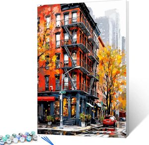 Kit de <span class=keywords><strong>peinture</strong></span> par numéros SONGWOO, paysage de la ville de <span class=keywords><strong>New</strong></span> <span class=keywords><strong>York</strong></span>, <span class=keywords><strong>peinture</strong></span> de paysage fictif DIY, <span class=keywords><strong>peinture</strong></span> graffiti sur toile sans cadre - Product Image 2