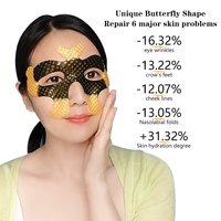 Parches de Hidrogel de Colágeno con Cristales Dorados en Forma de Mariposa, Marca Privada OEM, para Iluminar las Ojeras, Mascarilla Vegana Nutritiva para Ojos