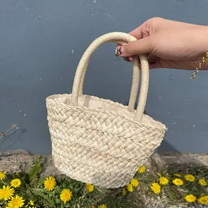 Panye Mini Stroh hand gewebte Top Griff Handtasche Strand Stroh Rattan Einkaufstaschen für Frauen