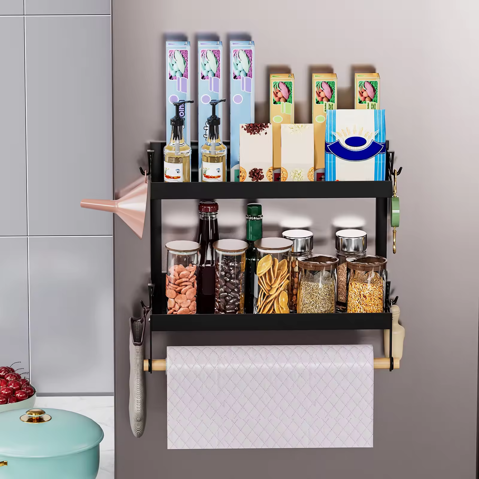 Wall Mounted Spice Magnetic Wall Mounted Metal Magnetic Spice Rack