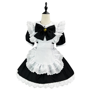 Lolita Maid Dress Black White Cosplay Costume For Anime Role Play Spring 2023 Polyester Fabric - Product Image 5