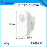Boîtier de capteur infrarouge de sécurité 87,5x42,5x63mm en plastique ABS avec support double pile AA haute capacité