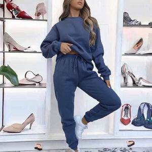 Ensemble de sport streetwear ANSZKTN printemps-automne, veste à manches longues, col rabattu, cordon de serrage, coupe ample, deux pièces - Product Image 3