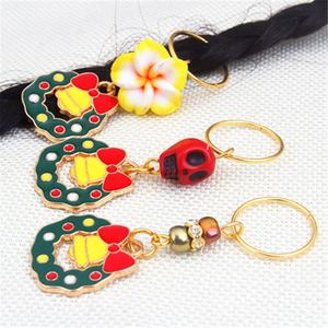 Kirli örgü takı Vintage elmas altın noel çan kolye saç yüzük firkete alaşım yağ bırakarak damla küpe kadınlar için - Product Image 1