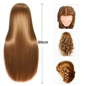 Cabeza de Maniquí Masculina para Entrenamiento, de Seda Resistente al Calor, para Práctica de Peluquería, Corte de Cabello, Enseñanza, Color Marrón Dorado, Puede Permanecer y Teñirse - Product Image 2