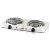 Cuisinière électrique AKANE 2000W à double brûleur, plaque chauffante pour la cuisine à domicile, cuisson rapide, design durable et facile à nettoyer