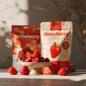 Atacado Custom Printing Pineapple Peach Mango Morangos Congelar Frutas Secas <span class=keywords><strong>Snacks</strong></span> Auto-selagem De Folha De Alumínio Saco Embalagem - Product Image 3