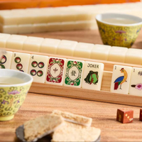 Jeu de tuiles de mahjong américain personnalisées en acrylique ivoire gravé, tapis de jeu, tuiles de mahjong sur mesure, jeu d'échecs de table, cadeau de divertissement