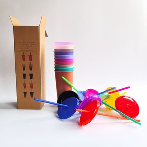 24oz 10 Pak cangkir berubah warna baru sensitif panas berubah plastik cangkir menyenangkan - Product Image 2