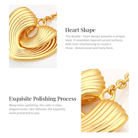 Boucles d'oreilles pendantes uniques en forme de cœur clouté, bijoux d'oreille de luxe léger, pendentif géométrique irrégulier creux, boucles d'oreilles tendance, fabrication