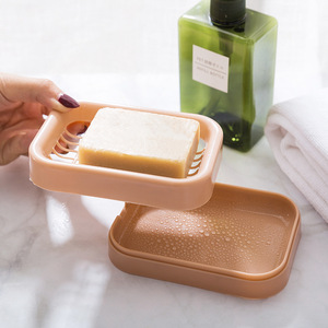 T-Grid Double Layer Drainable Soap Dish Rectangular Plastic Bathroom Mesh Soap <b>Tray</b> Nordic Green And Blue - Product Image 4