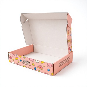 Boîtes d'expédition en papier kraft écologiques imprimées sur mesure pour Noël, emballage recyclable, boîte cadeau rectangulaire rose, Vietnam - Product Image 1