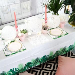 Custom Disposable PVC <b>Square</b> <b>Tablecloth</b> Modern Floral Printed Design Waterproof Oil-Proof Handmade for Weddings Home Hotels - Product Image 2