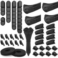 Amazon Vendita Calda 137pcs set Clip di Gestione Dei Cavi Nero Adesivo Cavo Titolari Desk USB Avvolgitore Desktop Ordinato Legare del Cavo organizzatore