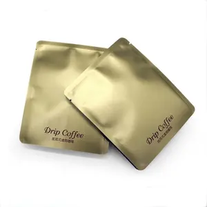 Bolsa de embalaje de café por goteo con logotipo personalizado, bolsa de plástico compuesto de papel de aluminio en polvo