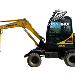 Excavadora de Ruedas Hyundai R60W Original de Corea de 6 Toneladas con Motor Yanmar, Sistema Hidráulico en Buen Estado, Usada, en Venta - Product Image 1
