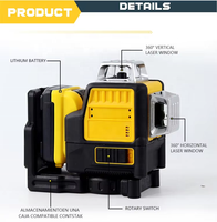 Niveau laser 3D 4D en gros, niveau laser 360 degrés, niveau laser DIY fréquentement utilisé, niveaux laser pas chers, niveau laser 360 pour les travailleurs